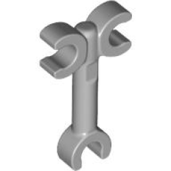 Bar 2L with Clip End and 2 Clips on Opposite Sides - Light Bluish Gray
