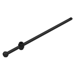 Bar 12L with Open Stud, Tow Ball, and Slit (Boat Mast) - Black