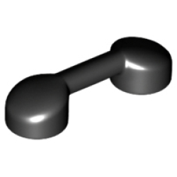 Bar 1 x 3 with 2 Stud Receptacles (Radio Handle / Telephone Handset) - Black