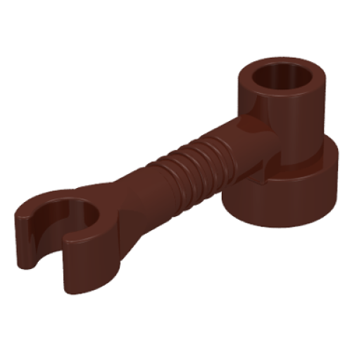 Деталь LEGO 4735 Bar 1 x 3 with Clip and Stud Holder (Robot Arm) - Brown