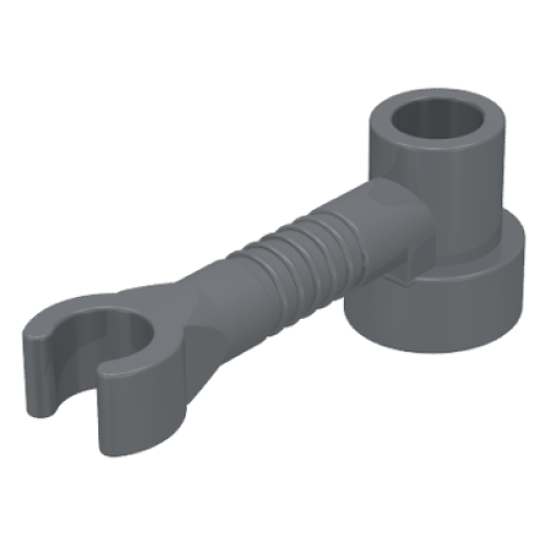 Деталь LEGO 4735 Bar 1 x 3 with Clip and Stud Holder (Robot Arm) - Dark Bluish Gray