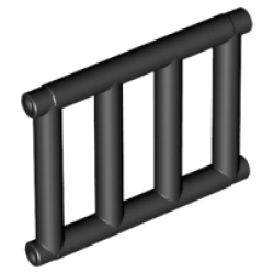 Bar 1 x 4 x 3 Grille with End Protrusions - Black
