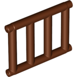 Bar 1 x 4 x 3 Grille with End Protrusions - Reddish Brown