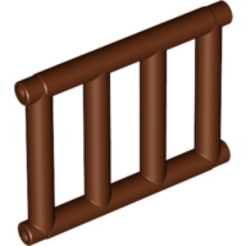 Деталь LEGO 62113 Bar 1 x 4 x 3 Grille with End Protrusions - Reddish Brown