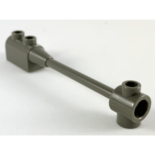 Деталь LEGO 30359b Bar 1 x 8 with Brick 1 x 2 Curved Top End (Axle Holder Inside Small End) - Dark Gray