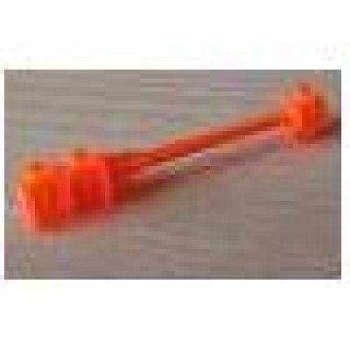 Деталь LEGO 30359b Bar 1 x 8 with Brick 1 x 2 Curved Top End (Axle Holder Inside Small End) - Trans-Neon Orange