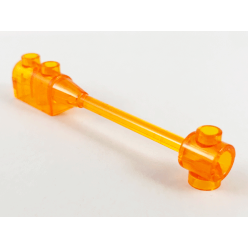 Деталь LEGO 30359b Bar 1 x 8 with Brick 1 x 2 Curved Top End (Axle Holder Inside Small End) - Trans-Orange