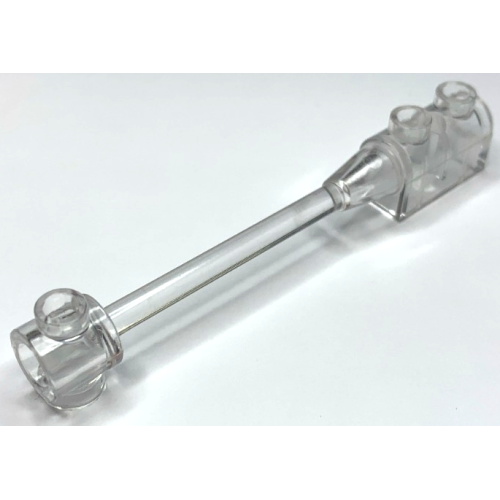 Деталь LEGO 30359a Bar 1 x 8 with Brick 1 x 2 Curved Top End (Original, No Axle Holder) - Trans-Clear