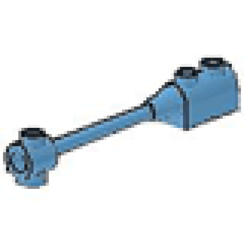 Деталь LEGO 30359 Bar 1 x 8 with Brick 1 x 2 Curved Top End (Undetermined Type) - Medium Blue