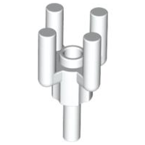 Деталь LEGO 2566 Bar 1.2L with Top Stud and 4 Bar Arms Up (Palm Tree Top) - White