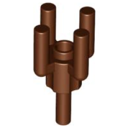 Bar 1.2L with Top Stud and 4 Bar Arms Up (Palm Tree Top) - Reddish Brown