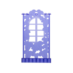 Belville Wall, Ivy Wall with Window 1 x 8 x 12 - Trans-Purple