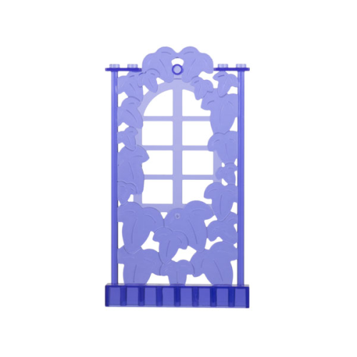 Деталь LEGO 33217 Belville Wall, Ivy Wall with Window 1 x 8 x 12 - Trans-Purple