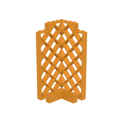 Belville Wall, Lattice 6 x 6 x 12 Corner - Medium Orange