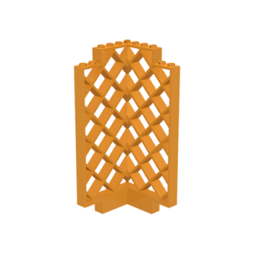 Деталь LEGO 30016 Belville Wall, Lattice 6 x 6 x 12 Corner - Medium Orange