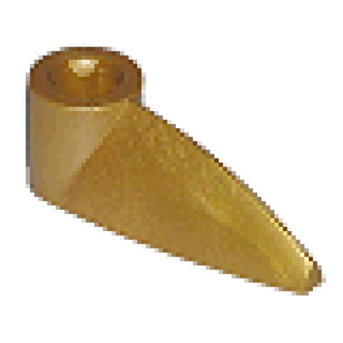 Деталь LEGO x346 Bionicle 1 x 3 Tooth with Axle Hole (Bohrok Eye) - Pearl Gold