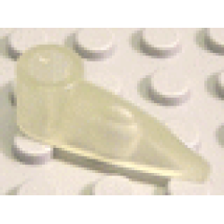 Bionicle 1 x 3 Tooth with Axle Hole (Bohrok Eye) - Glow In Dark Trans