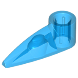 Bionicle 1 x 3 Tooth with Axle Hole (Bohrok Eye) - Trans-Dark Blue