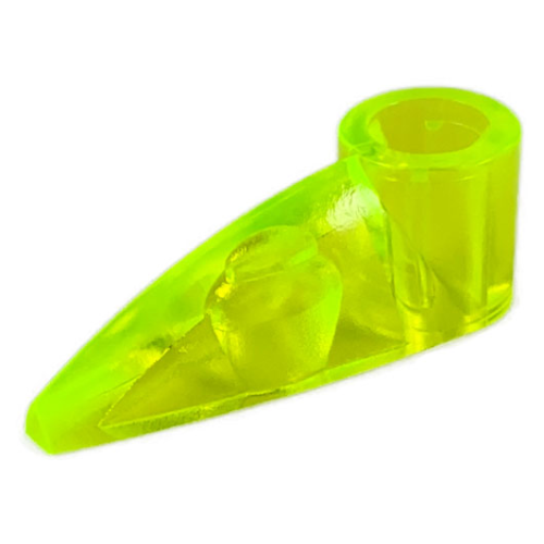 Деталь LEGO x346 Bionicle 1 x 3 Tooth with Axle Hole (Bohrok Eye) - Trans-Neon Green