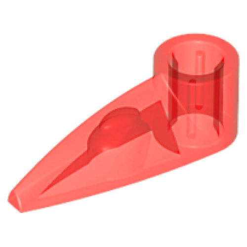 Деталь LEGO x346 Bionicle 1 x 3 Tooth with Axle Hole (Bohrok Eye) - Trans-Red