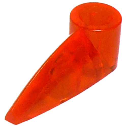 Деталь LEGO x346 Bionicle 1 x 3 Tooth with Axle Hole (Bohrok Eye) - Trans-Neon Orange