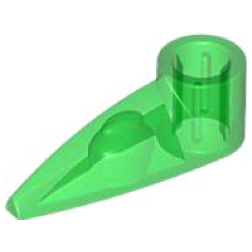 Деталь LEGO x346 Bionicle 1 x 3 Tooth with Axle Hole (Bohrok Eye) - Trans-Green