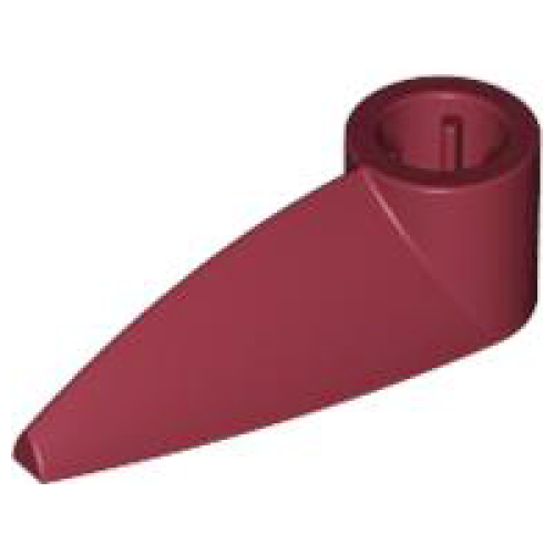 Деталь LEGO x346 Bionicle 1 x 3 Tooth with Axle Hole (Bohrok Eye) - Dark Red