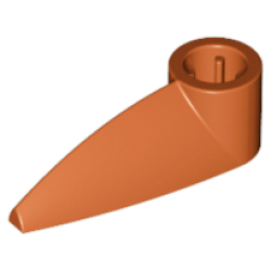 Bionicle 1 x 3 Tooth with Axle Hole (Bohrok Eye) - Dark Orange