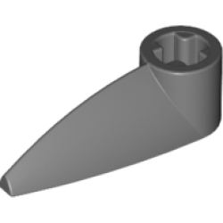 Bionicle 1 x 3 Tooth with Axle Hole (Bohrok Eye) - Dark Bluish Gray