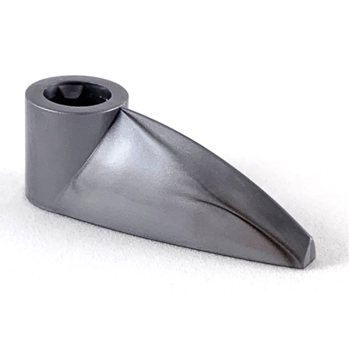 Деталь LEGO x346 Bionicle 1 x 3 Tooth with Axle Hole (Bohrok Eye) - Flat Silver