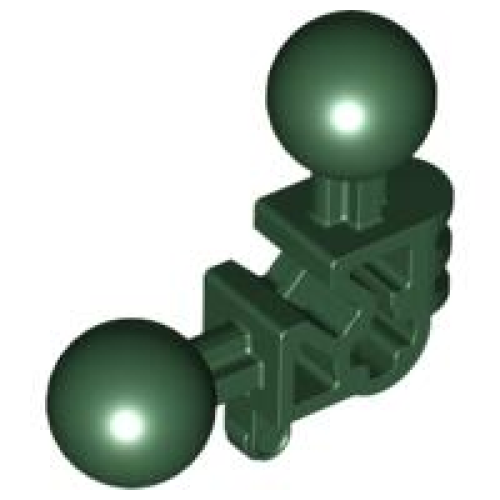 Деталь LEGO 47300 Bionicle Ball Joint 3 x 3 x 2 90 degrees with 2 Ball Joint and Axle Hole - Dark Green
