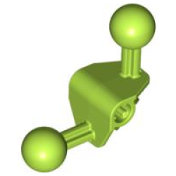 Bionicle Ball Joint 4 x 4 x 2 90 degrees with 2 Ball Joint and Axle Hole - Lime Bionicle Ball Joint 4 x 4 x 2 90 degrees with 2 Ball Joint and Axle Hole - Lime