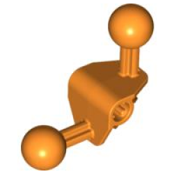 Bionicle Ball Joint 4 x 4 x 2 90 degrees with 2 Ball Joint and Axle Hole - Orange Bionicle Ball Joint 4 x 4 x 2 90 degrees with 2 Ball Joint and Axle Hole - Orange