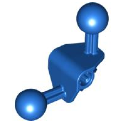 Bionicle Ball Joint 4 x 4 x 2 90 degrees with 2 Ball Joint and Axle Hole - Blue Bionicle Ball Joint 4 x 4 x 2 90 degrees with 2 Ball Joint and Axle Hole - Blue