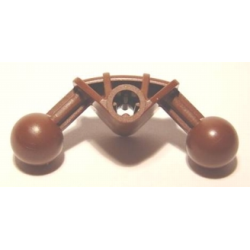 Bionicle Ball Joint 4 x 4 x 2 90 degrees with 2 Ball Joint and Axle Hole - Brown Bionicle Ball Joint 4 x 4 x 2 90 degrees with 2 Ball Joint and Axle Hole - Brown