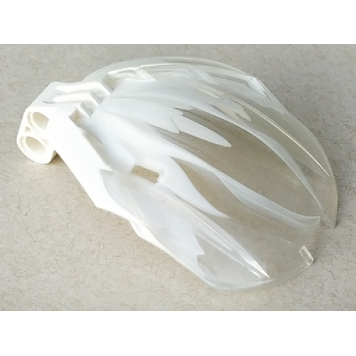 Деталь LEGO 41671pb01 Bionicle Bohrok Windscreen 4 x 5 x 7 with Marbled Trans-Clear Pattern - White