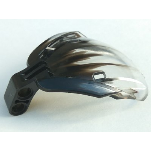 Деталь LEGO 41671pb01 Bionicle Bohrok Windscreen 4 x 5 x 7 with Marbled Trans-Clear Pattern - Black
