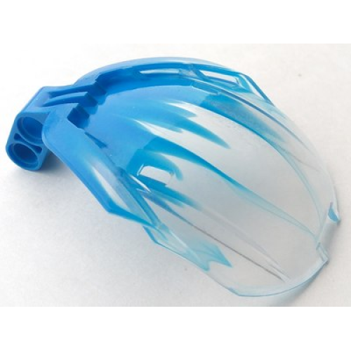 Деталь LEGO 41671pb01 Bionicle Bohrok Windscreen 4 x 5 x 7 with Marbled Trans-Clear Pattern - Blue