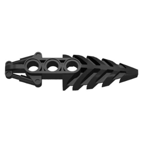 Деталь LEGO 50858 Bionicle Foot Visorak with 3 Pin Holes - Black