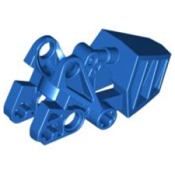 Bionicle Foot with Ball Joint Socket 3 x 6 x 2 1/3, Rounded Tops - Blue