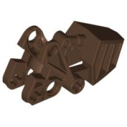 Bionicle Foot with Ball Joint Socket 3 x 6 x 2 1/3, Rounded Tops - Brown