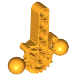 Bionicle Hips / Lower Torso with 2 Ball Joint and 7 Tooth Half Gear - Bright Light Orange