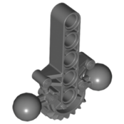 Bionicle Hips / Lower Torso with 2 Ball Joint and 7 Tooth Half Gear - Dark Bluish Gray