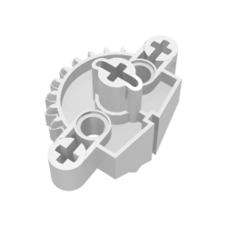 Bionicle Matoran Torso, Gear 9 Tooth with 3 Axle Holes and 2 Pin Holes - White