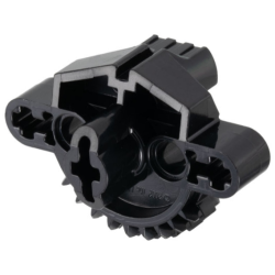 Bionicle Matoran Torso, Gear 9 Tooth with 3 Axle Holes and 2 Pin Holes - Black