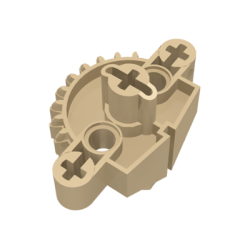 Bionicle Matoran Torso, Gear 9 Tooth with 3 Axle Holes and 2 Pin Holes - Tan