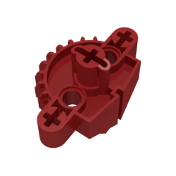 Bionicle Matoran Torso, Gear 9 Tooth with 3 Axle Holes and 2 Pin Holes - Dark Red