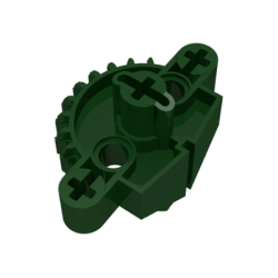 Bionicle Matoran Torso, Gear 9 Tooth with 3 Axle Holes and 2 Pin Holes - Dark Green