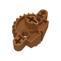 Bionicle Matoran Torso, Gear 9 Tooth with 3 Axle Holes and 2 Pin Holes - Light Brown