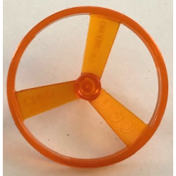 Bionicle Propeller 3 Blade with Flywheel Pin, Nestlé Toa Inika Spinner (Disk / Rotor) - Trans-Orange